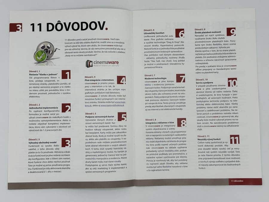 Čo všetko Cinemaware ponúka svojim klientom.